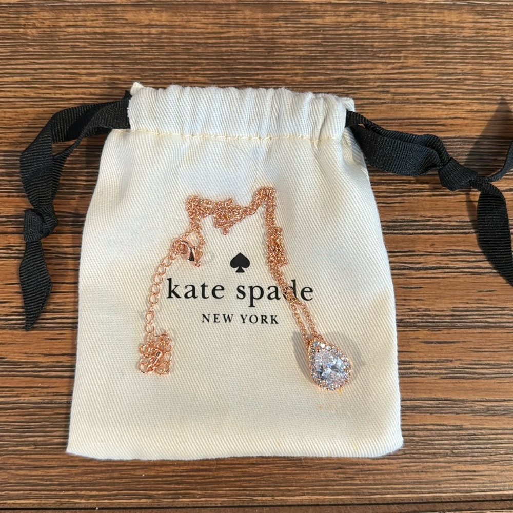 Kate spade rose gold teardrop necklace